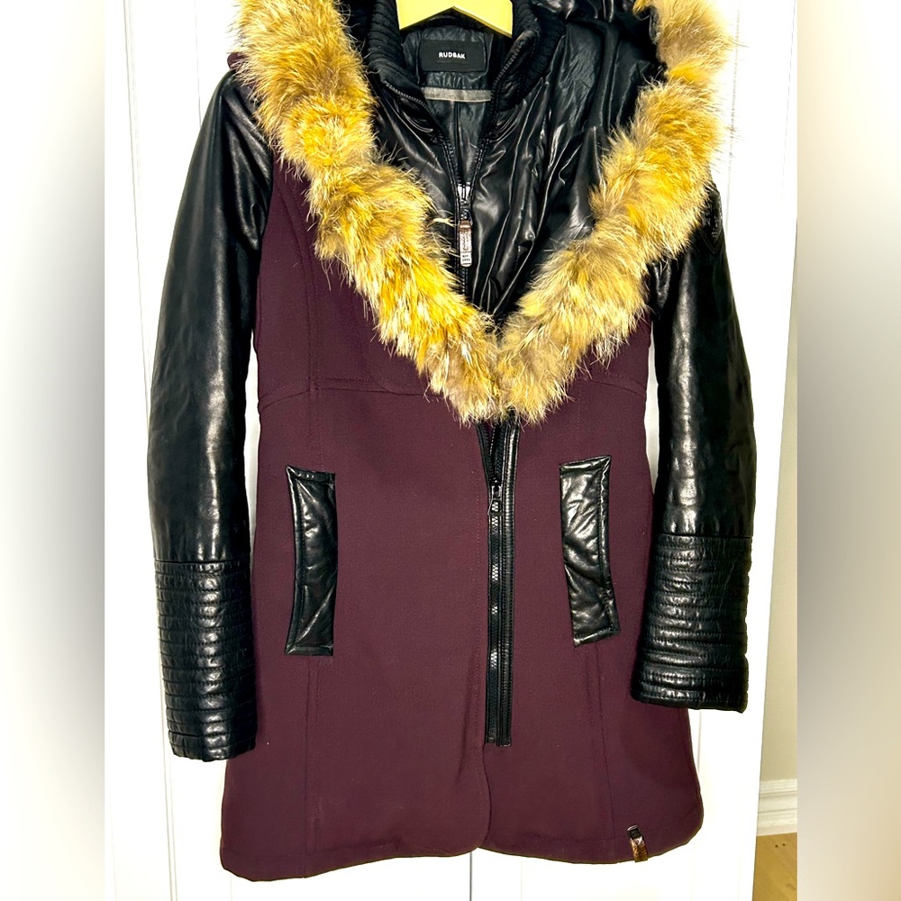 RUDSAK Women’s Jacket. Wolf fur hood in excellent condition.